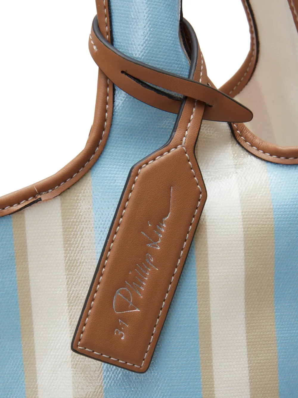 3.1 Phillip Lim Gestreepte mini-shopper Blauw