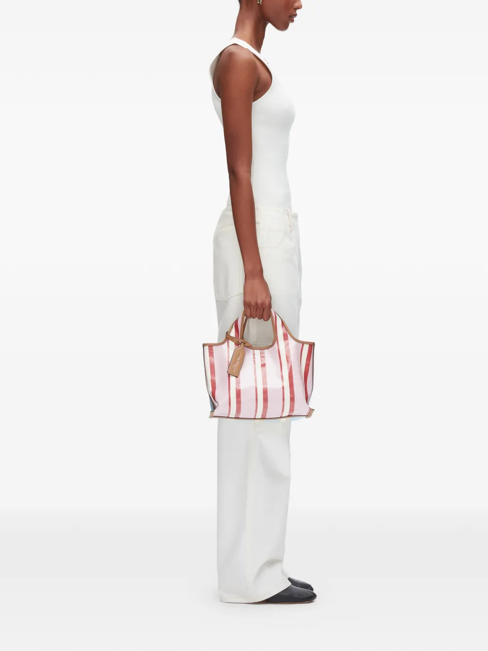 3.1 Phillip Lim Gestreepte mini-shopper Blauw