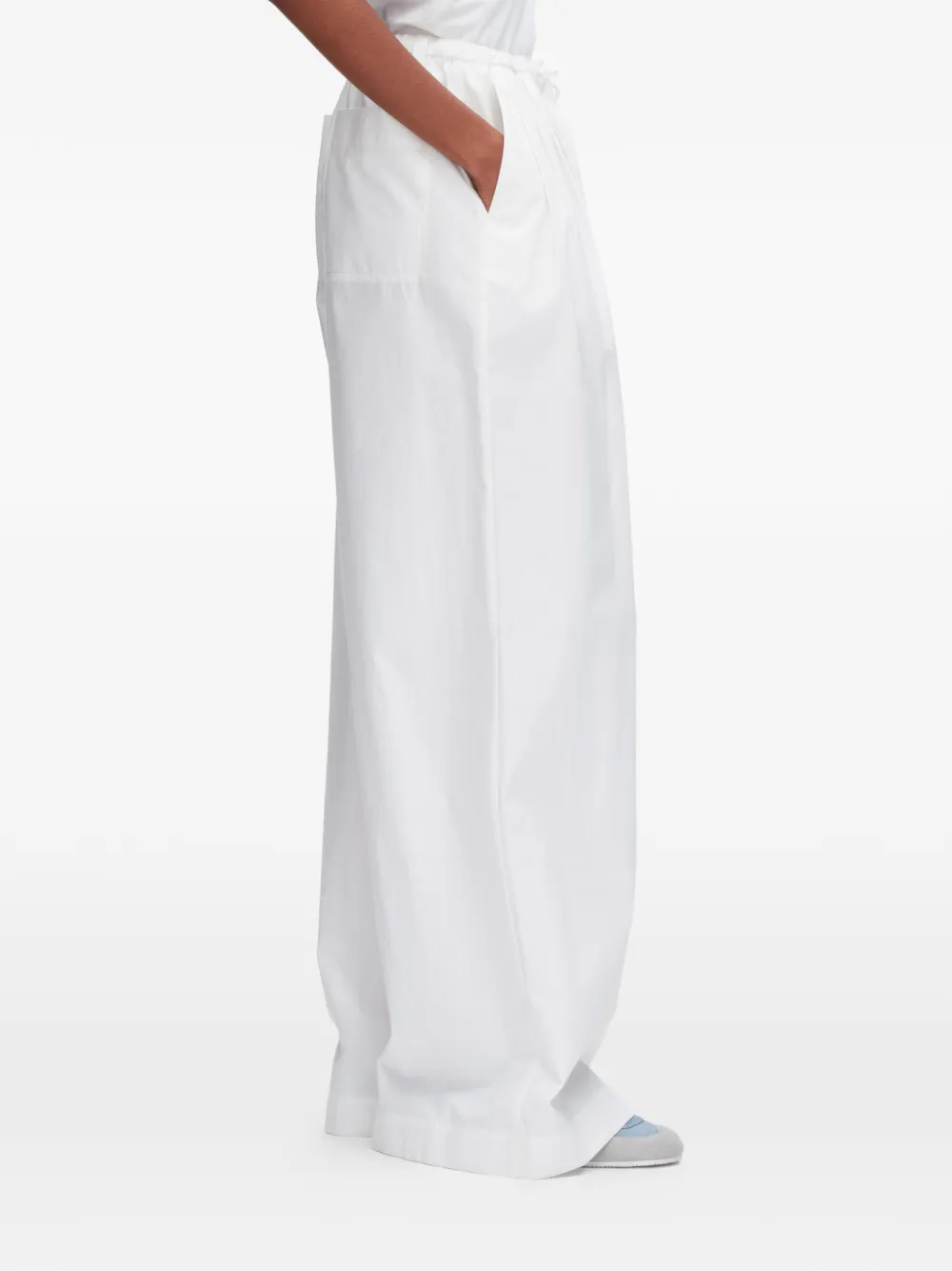 3.1 Phillip Lim Broek met wijde pijpen en trekkoord Wit