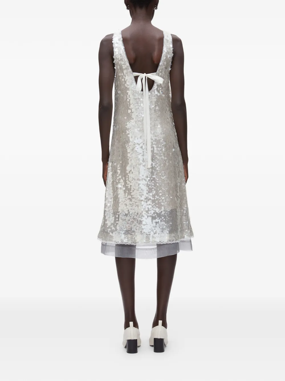 3.1 Phillip Lim Midi-jurk verfraaid met pailletten Wit