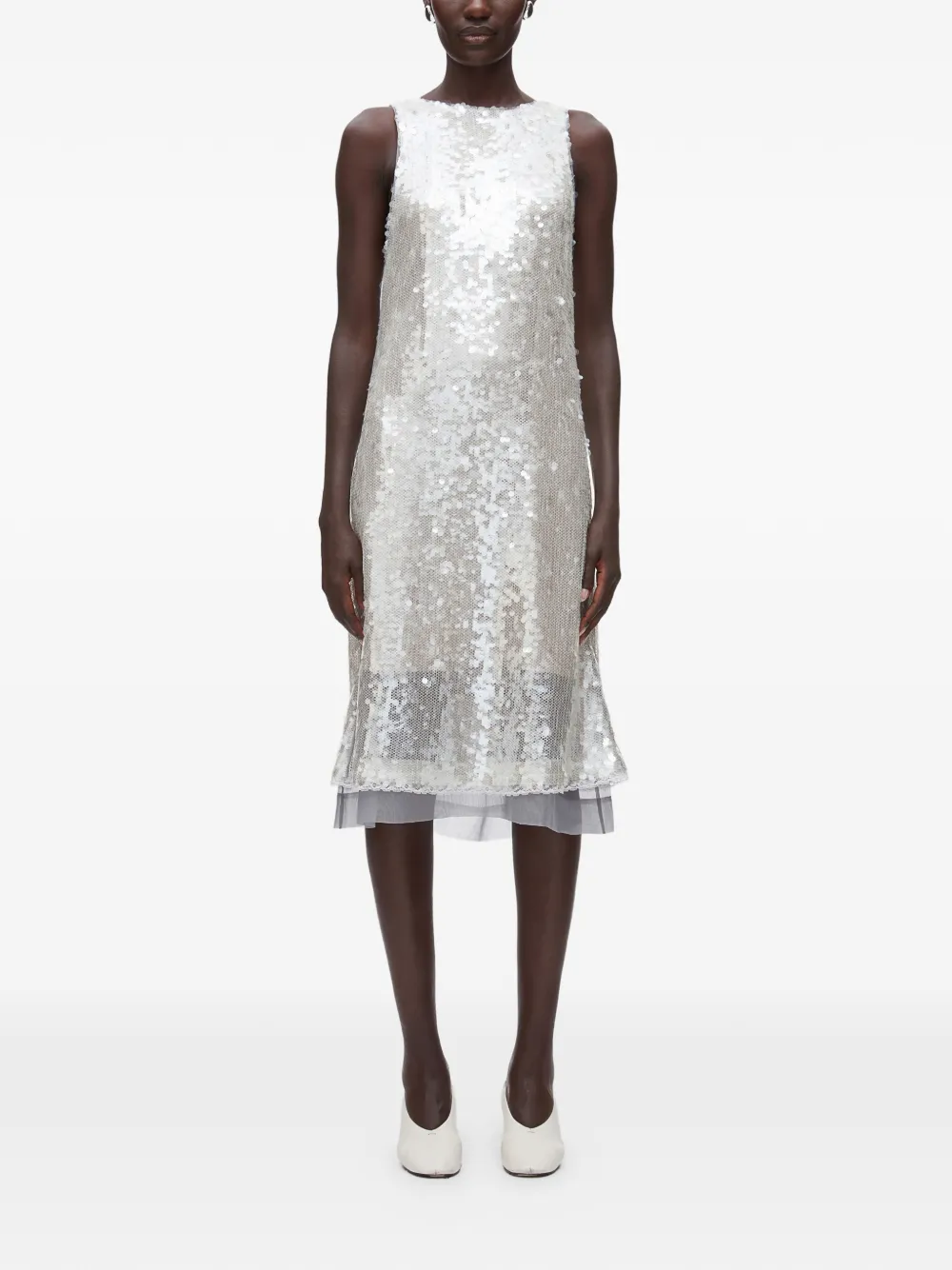 3.1 Phillip Lim Midi-jurk verfraaid met pailletten Wit