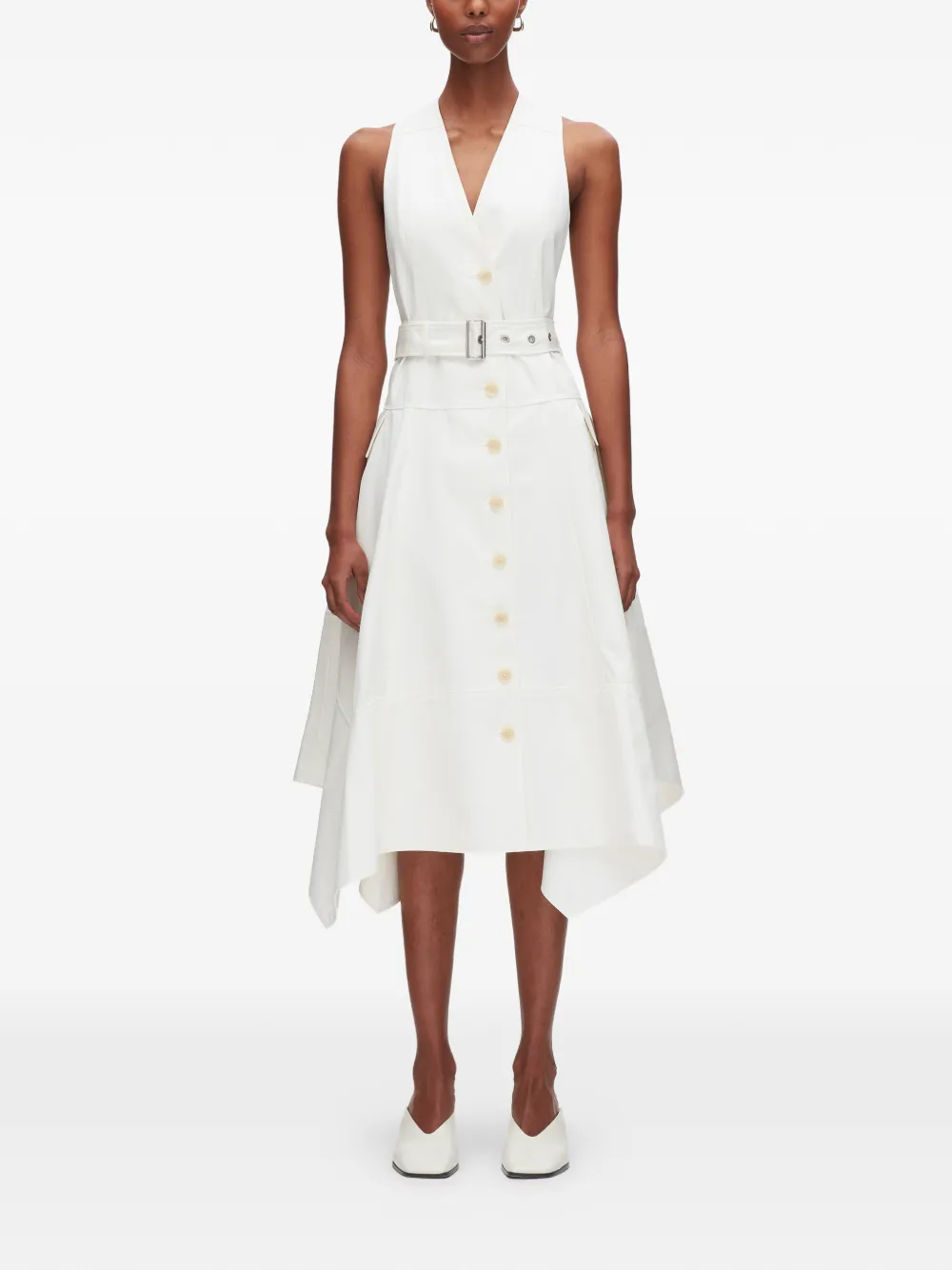 3.1 Phillip Lim Jurk met V-hals Beige