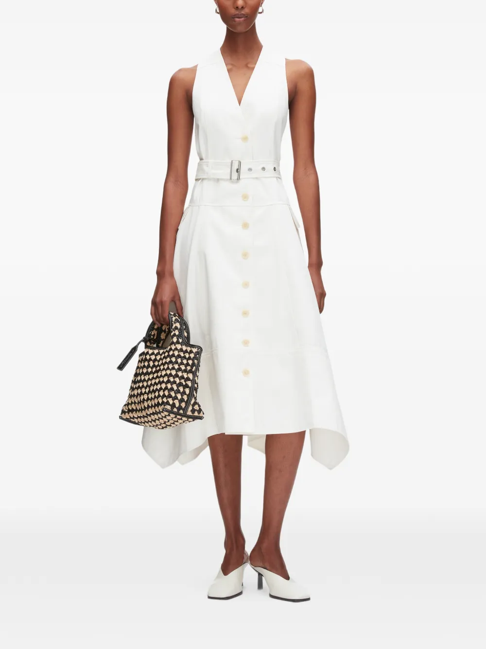 3.1 Phillip Lim Jurk met V-hals Beige