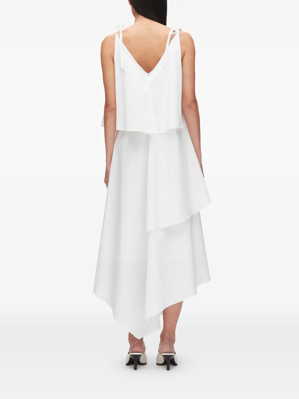 3.1 Phillip Lim Gelaagde midi-jurk met applicatie Wit