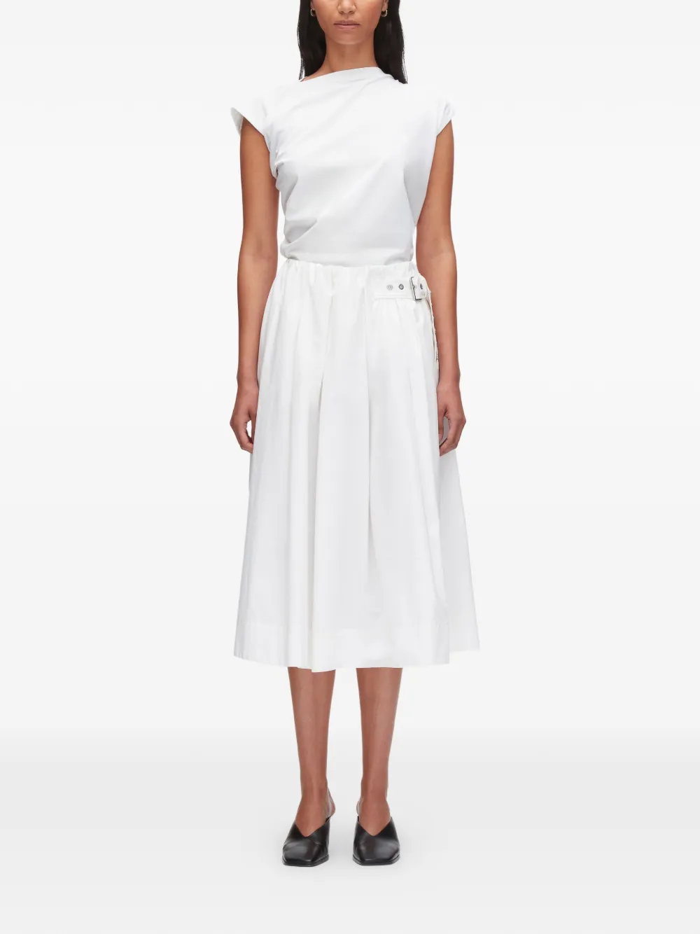 3.1 Phillip Lim Midi-rok met ceintuur Wit