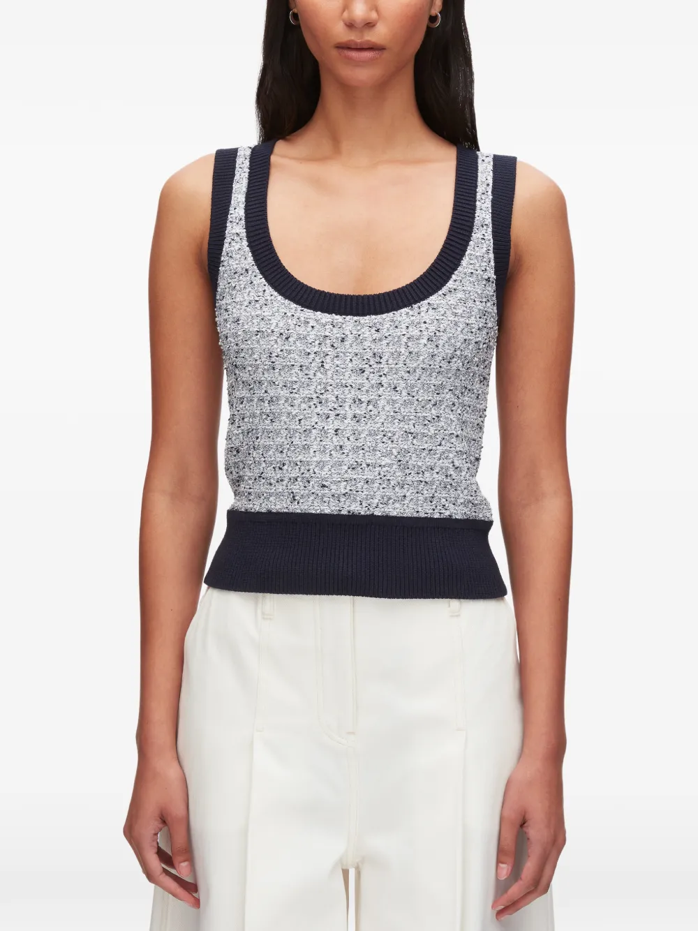 3.1 Phillip Lim Top met geribbelde afwerking Grijs