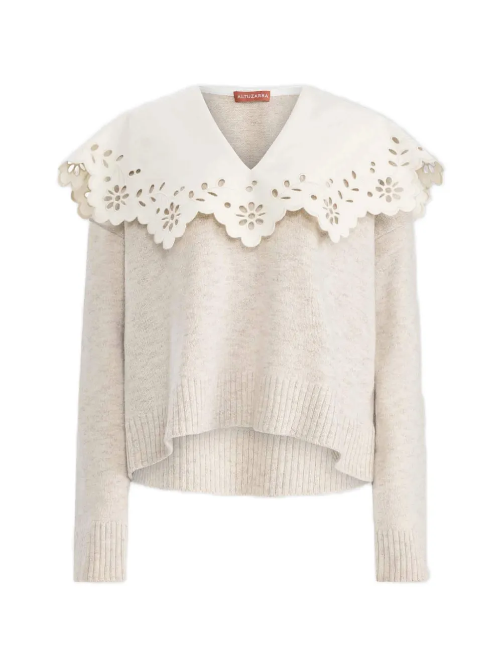 Altuzarra broderie anglaise V-neck sweater - Neutrals
