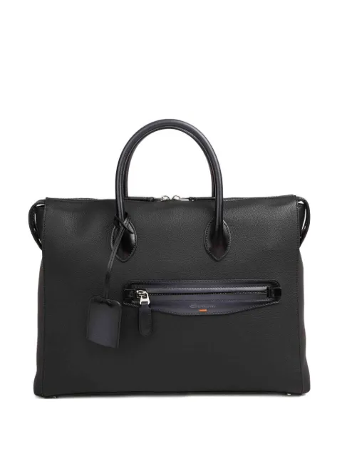 Santoni leather tote bag