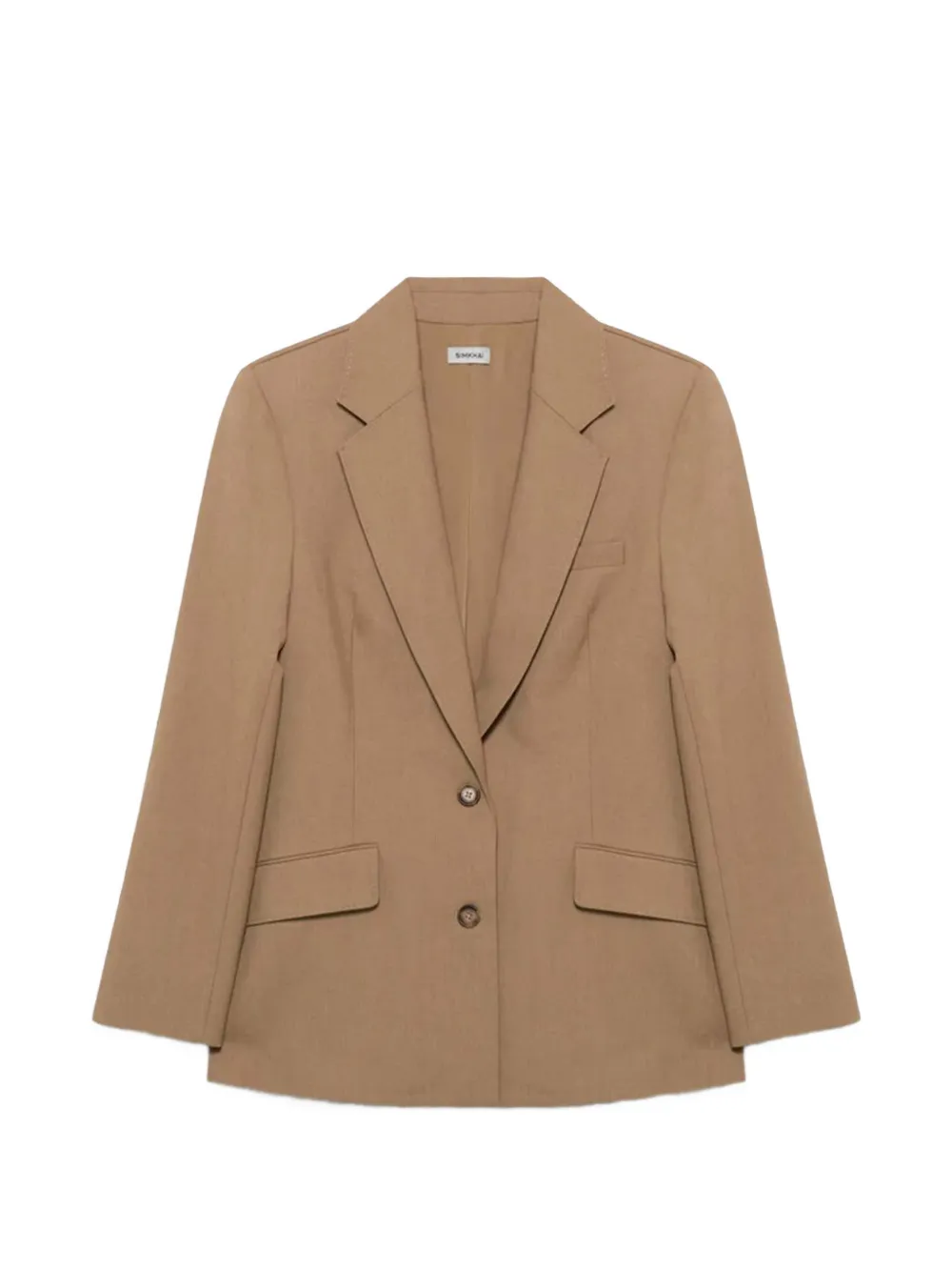 Simkhai notched collar pleated blazer - Marrone