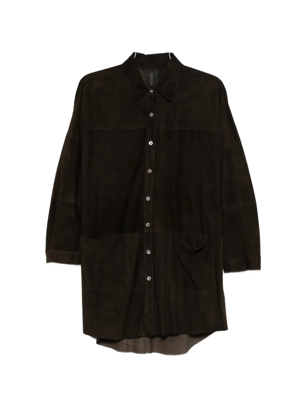 Giorgio Brato patch-pockets long shirt - Marrone