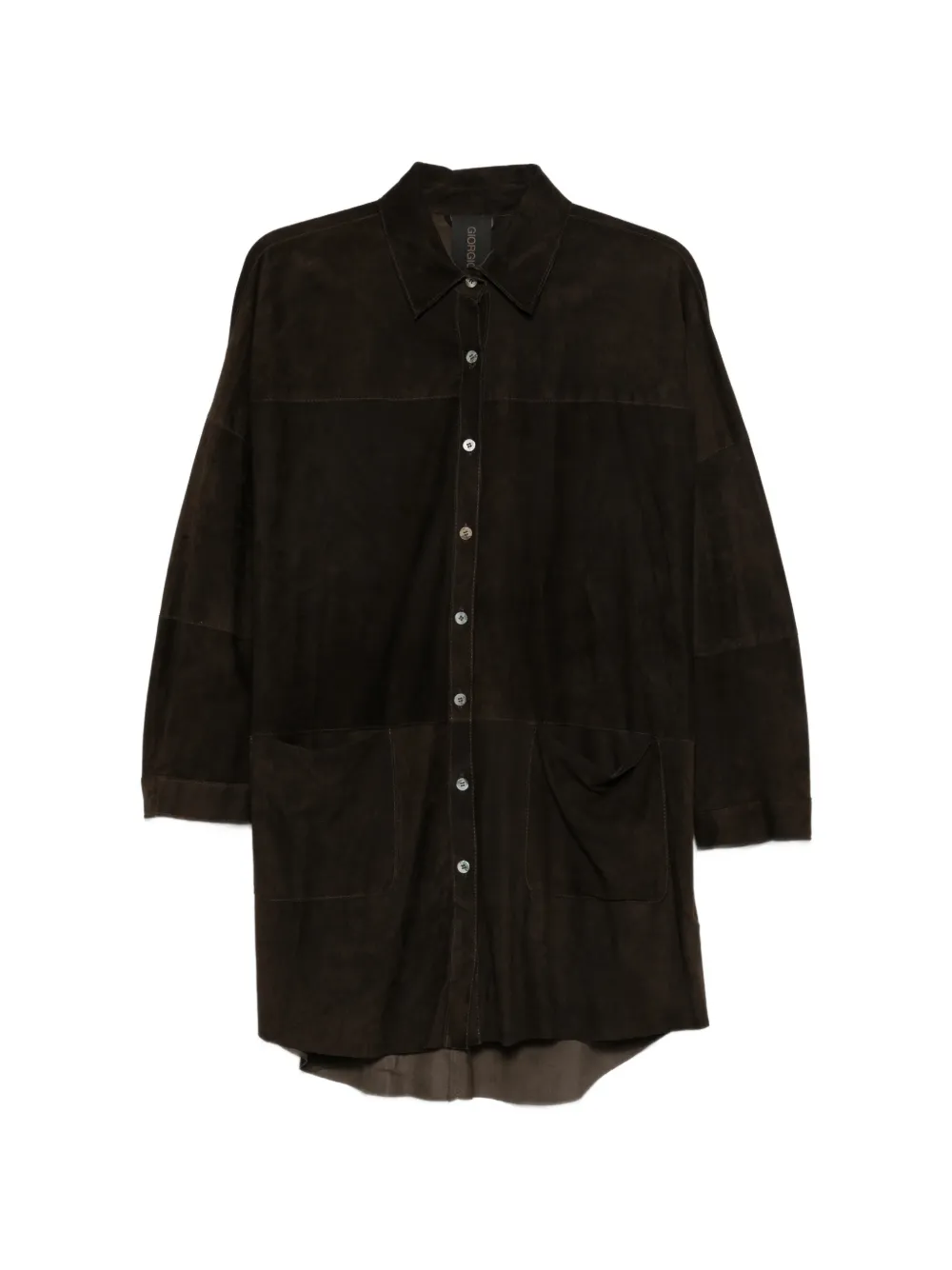 Giorgio Brato patch-pockets long shirt - Marrone