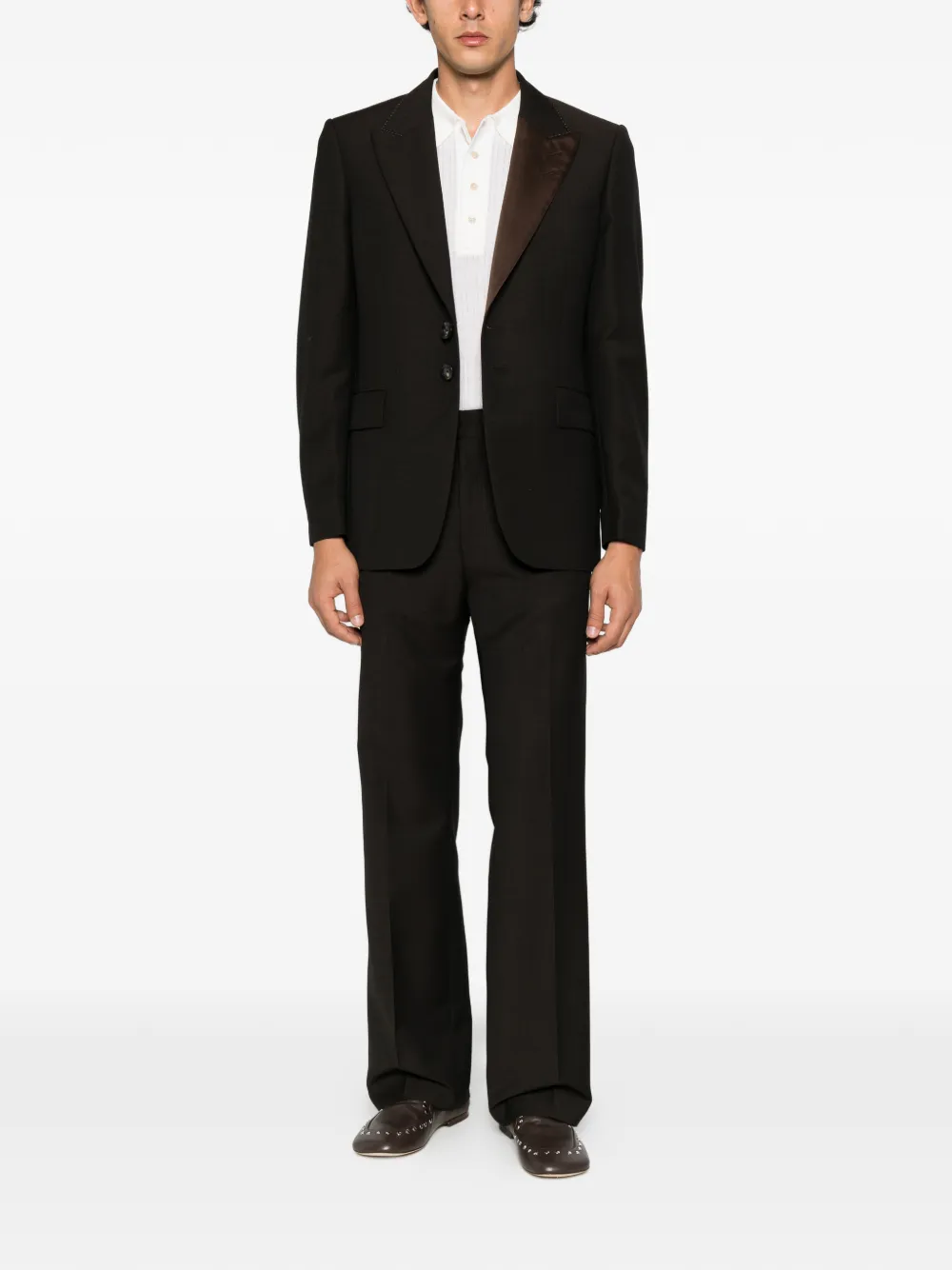 Wales Bonner Alto Crespo wool satin blazer Zwart
