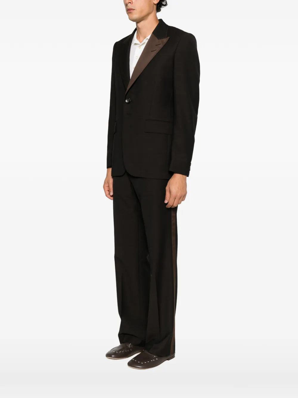 Wales Bonner Alto Crespo wool satin blazer Zwart