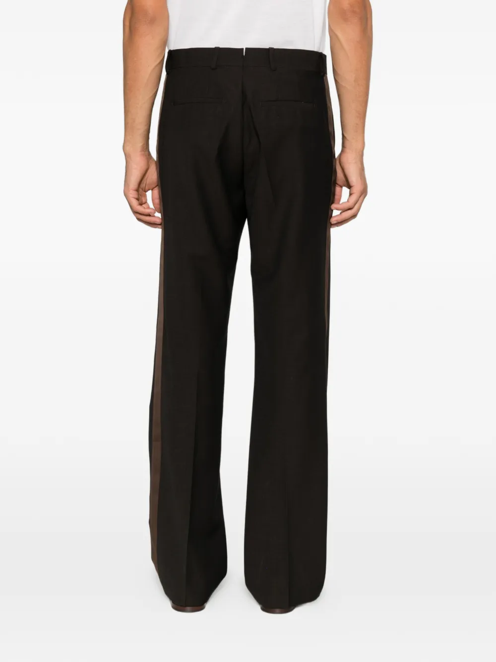Wales Bonner Alto Crespo satin-trim trousers Bruin