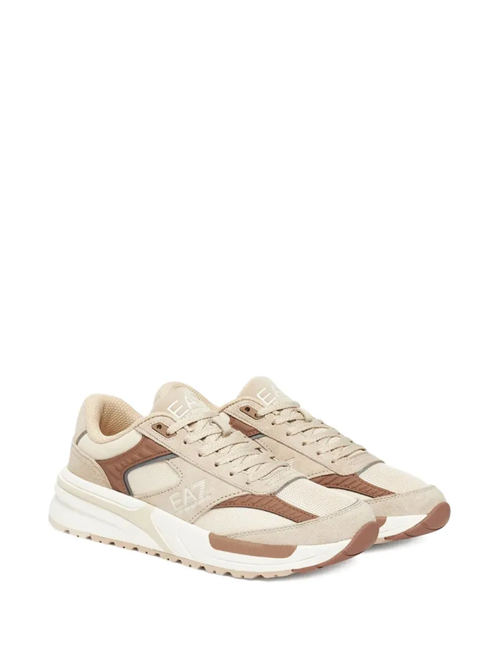 Ea7 Emporio Armani Sneakers met vlakken Beige