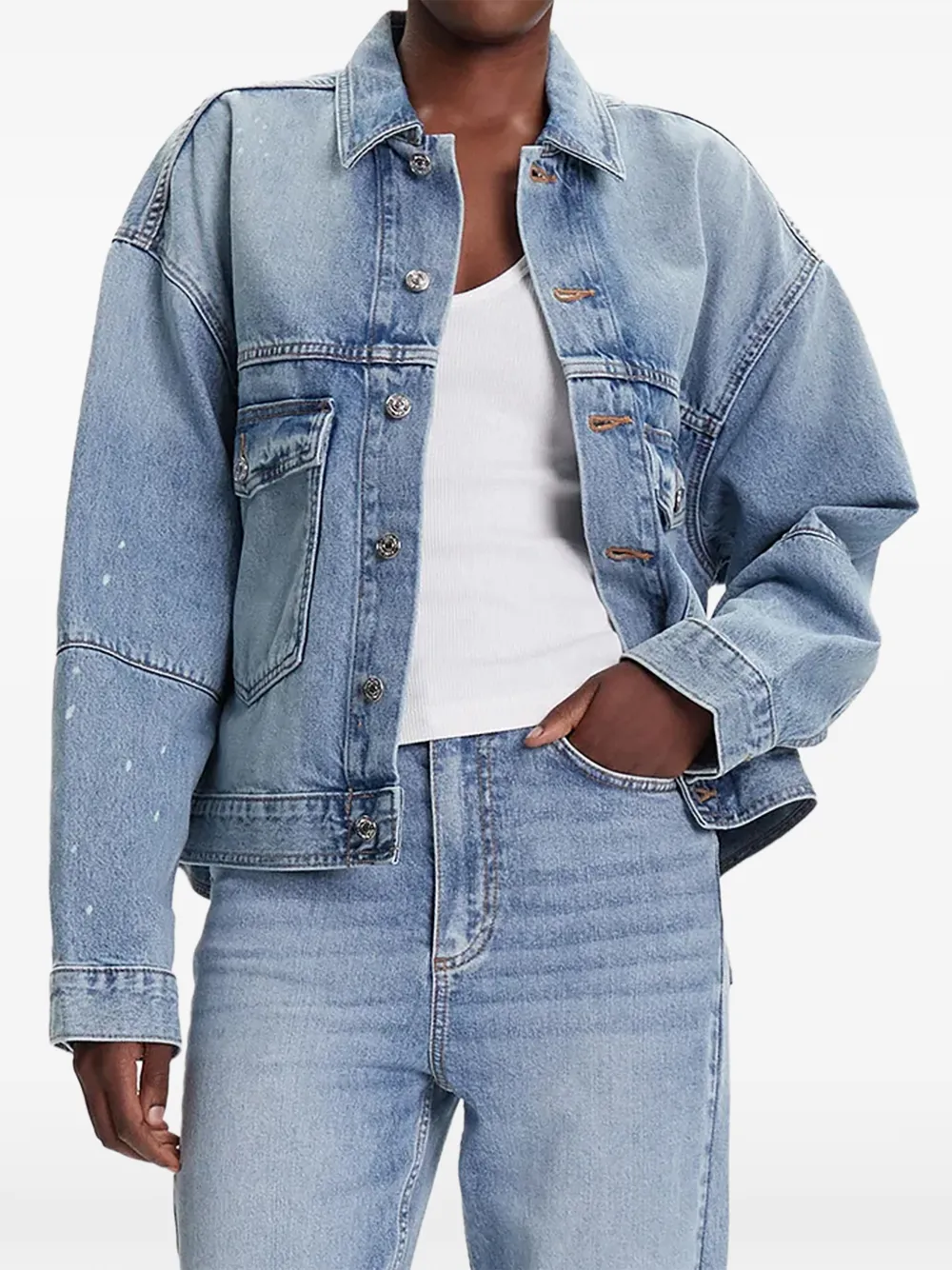 Calvin Klein buttoned light denim jacket - Blu