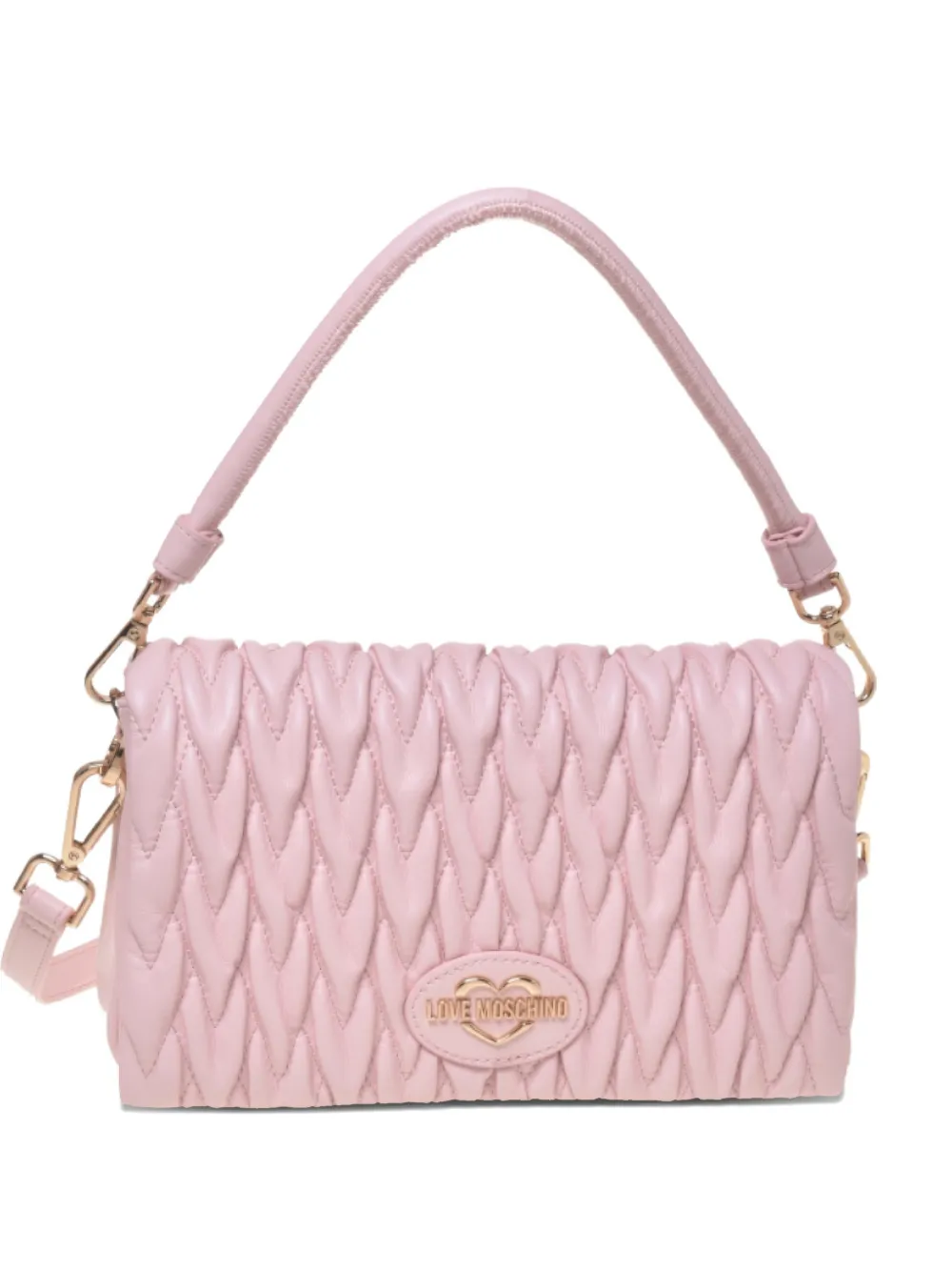 Love Moschino logo-lettering shoulder bag - Rosa