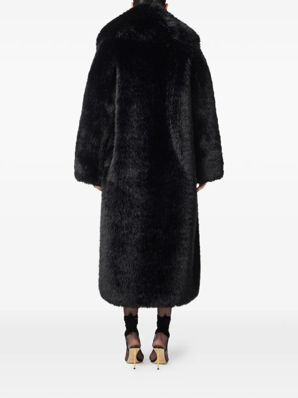  Elisabetta Franchi Fur-effect Collar Coat - Black 