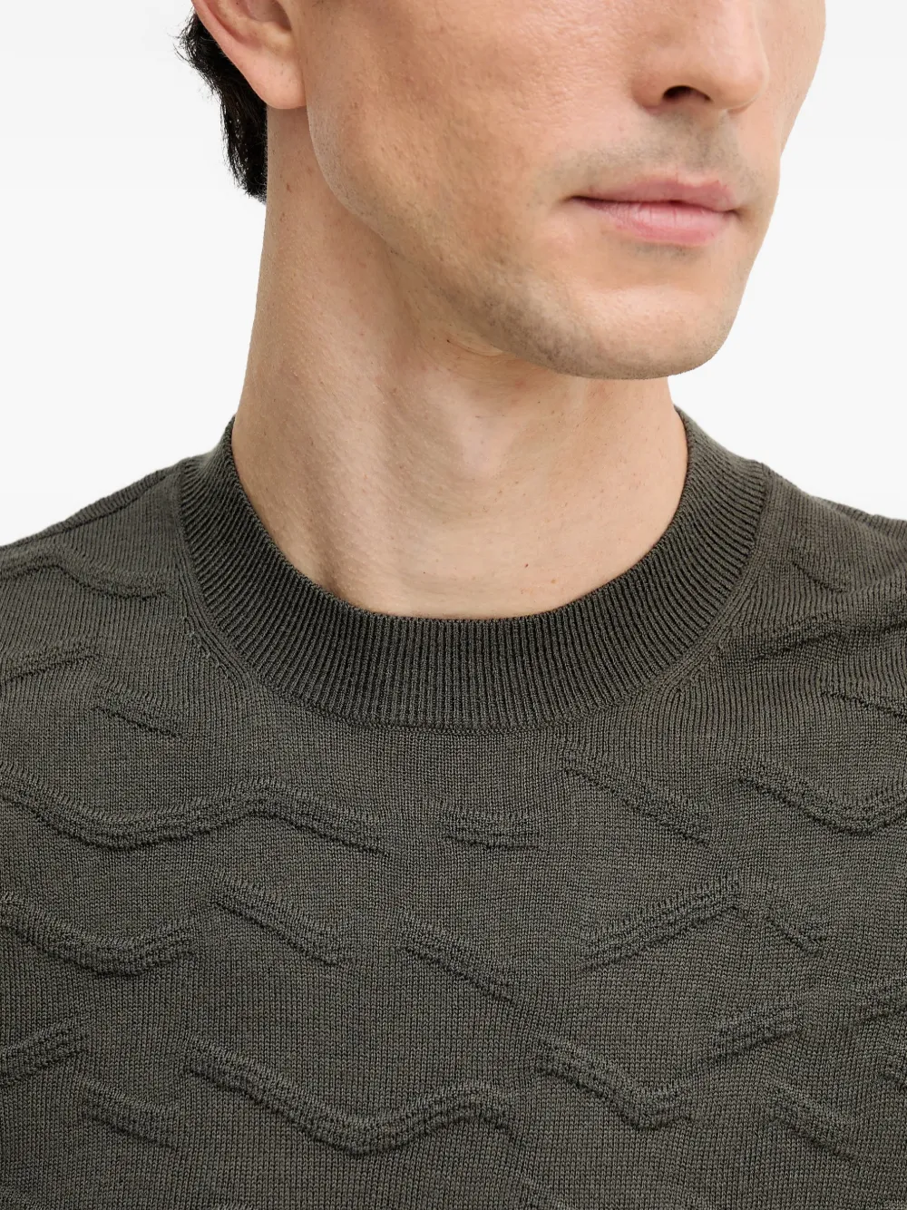 Armani Exchange Trui met patroon en ronde hals Bruin
