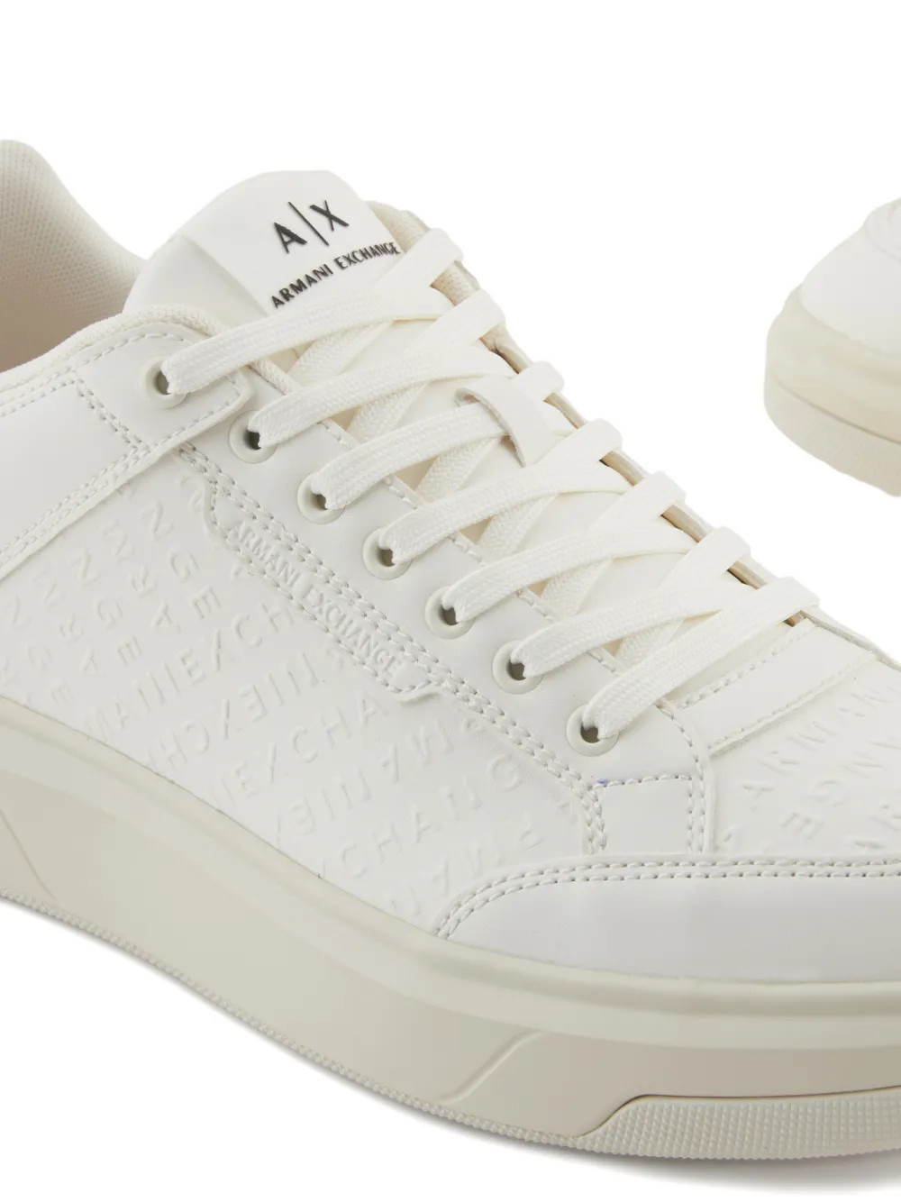 Armani Exchange embossed trainers Beige