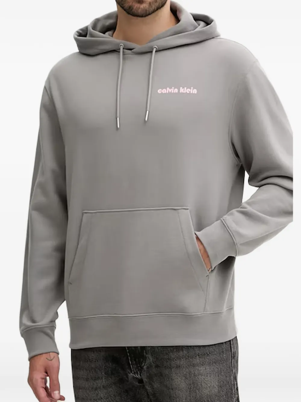 Calvin Klein logo-print hoodie - Grigio