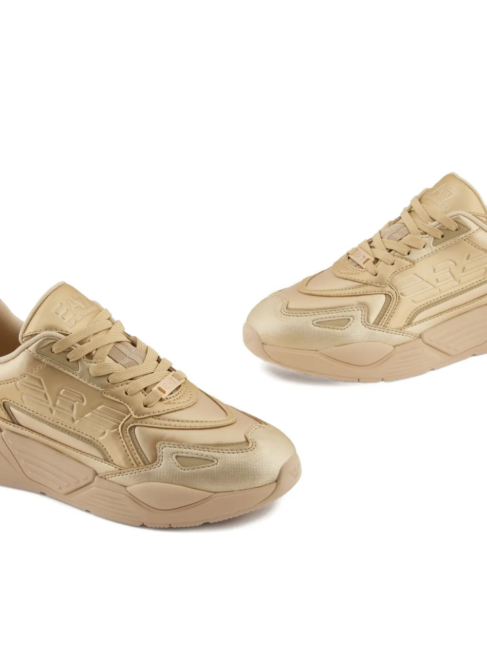 Ea7 Emporio Armani Sneakers met logo Beige