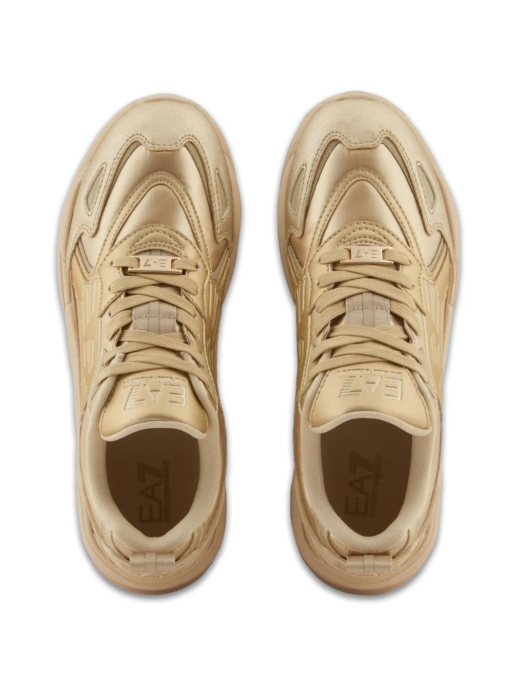 Ea7 Emporio Armani Sneakers met logo Beige