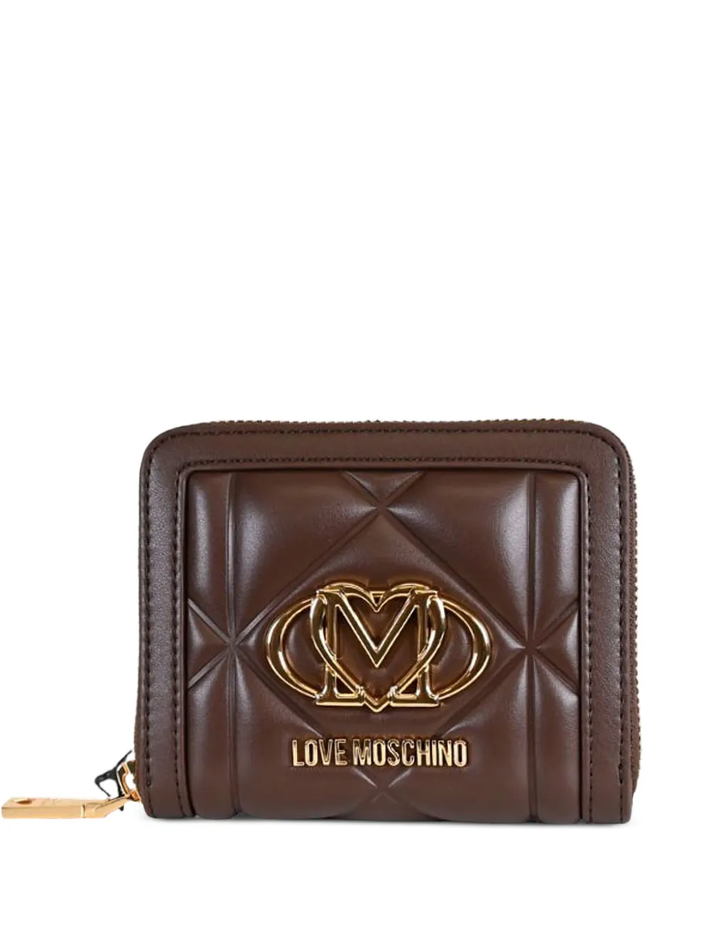 Love Moschino logo-plaque wallet - Marrone