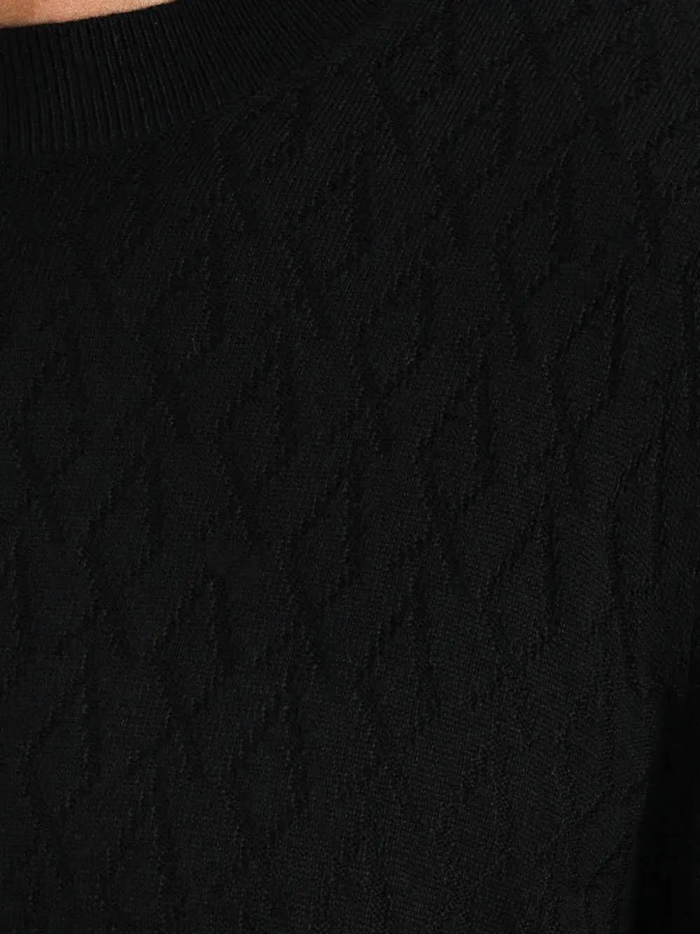 Armani Exchange Trui met diamantpatroon Zwart