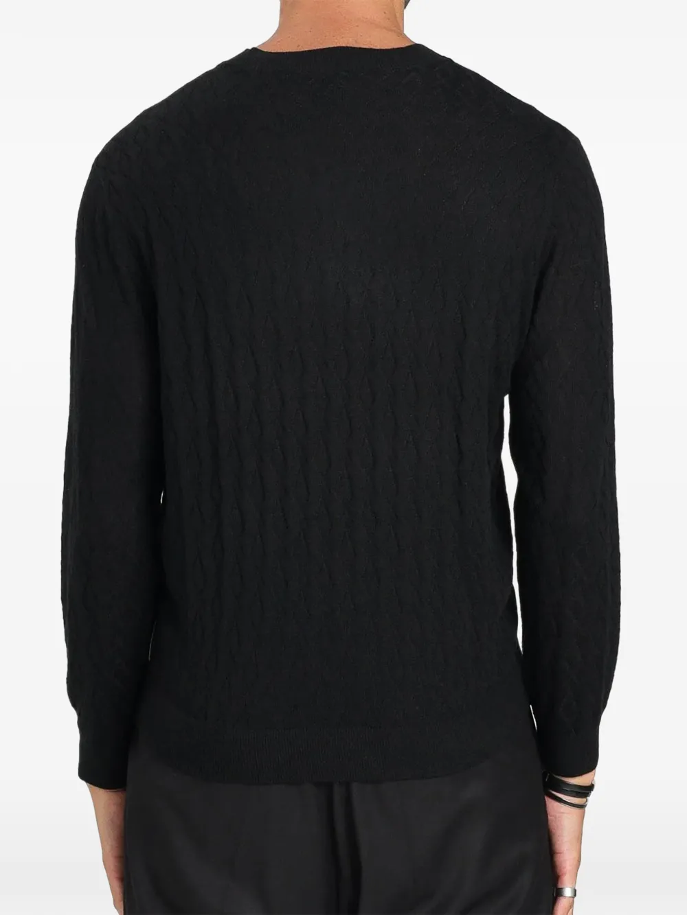  Armani Exchange Diamond-patterned Sweater - Black 