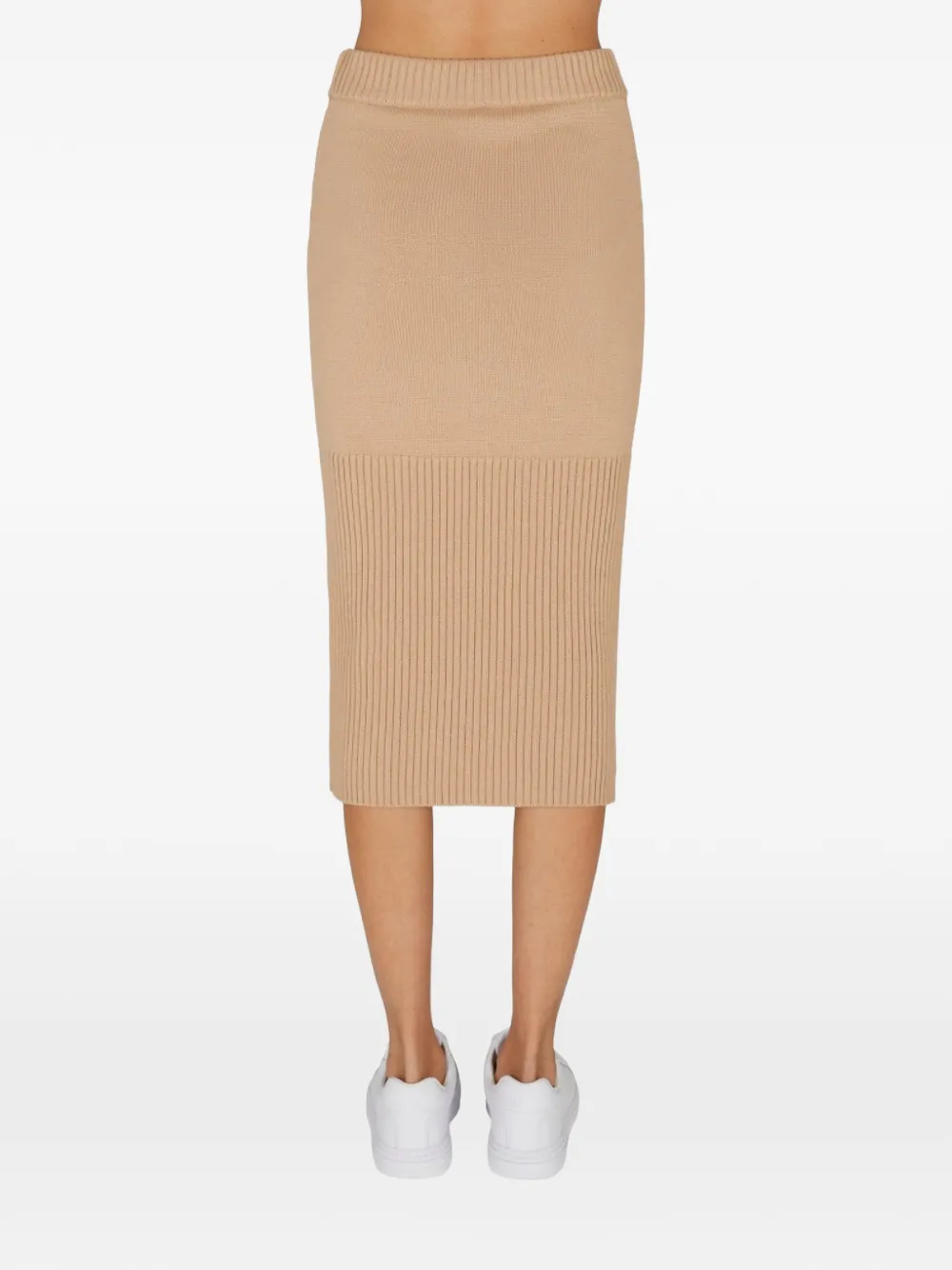  Armani Exchange Ribbed Midi Skirt - Neutrals 