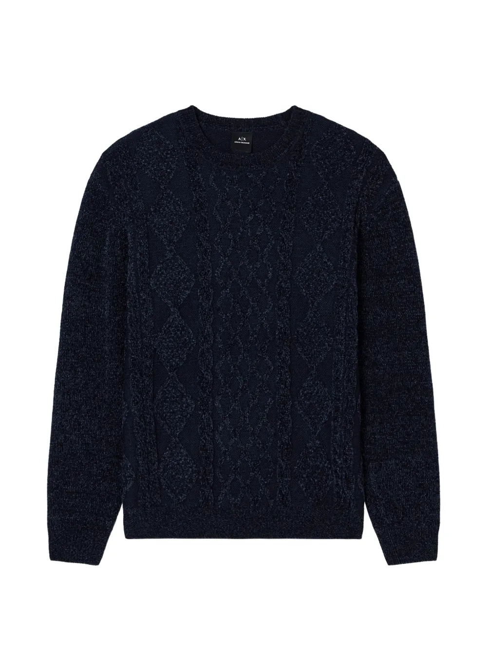 Armani Exchange cable-knit crew-neck sweater - Blu