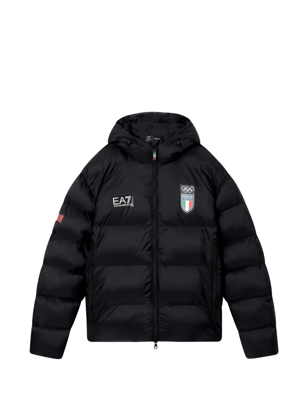 Ea7 Emporio Armani logo-detail padded jacket - Black