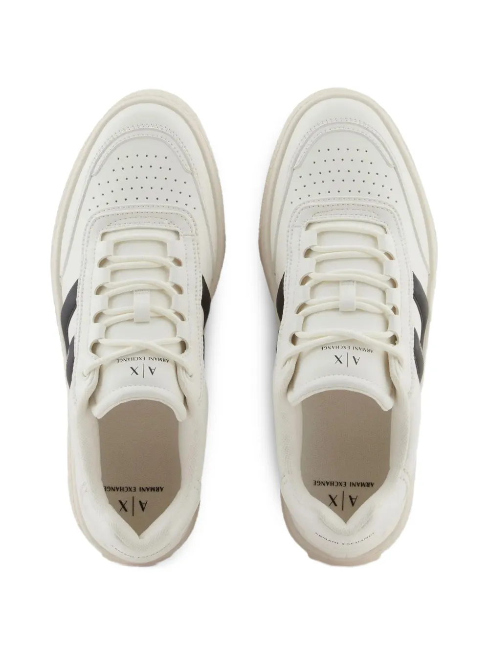 Armani Exchange Sneakers met gestreept detail Wit