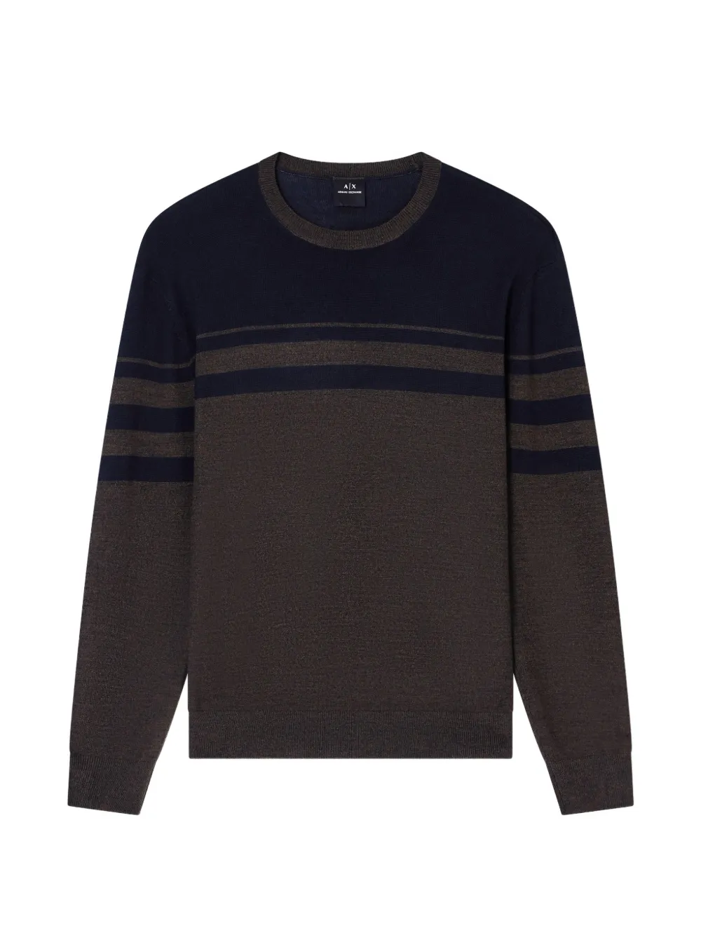 Armani Exchange striped crew-neck sweater - Marrone
