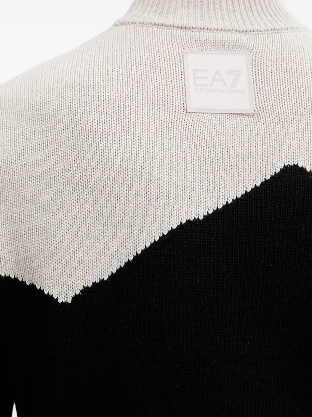 Ea7 Emporio Armani Trui met colourblocking Zwart