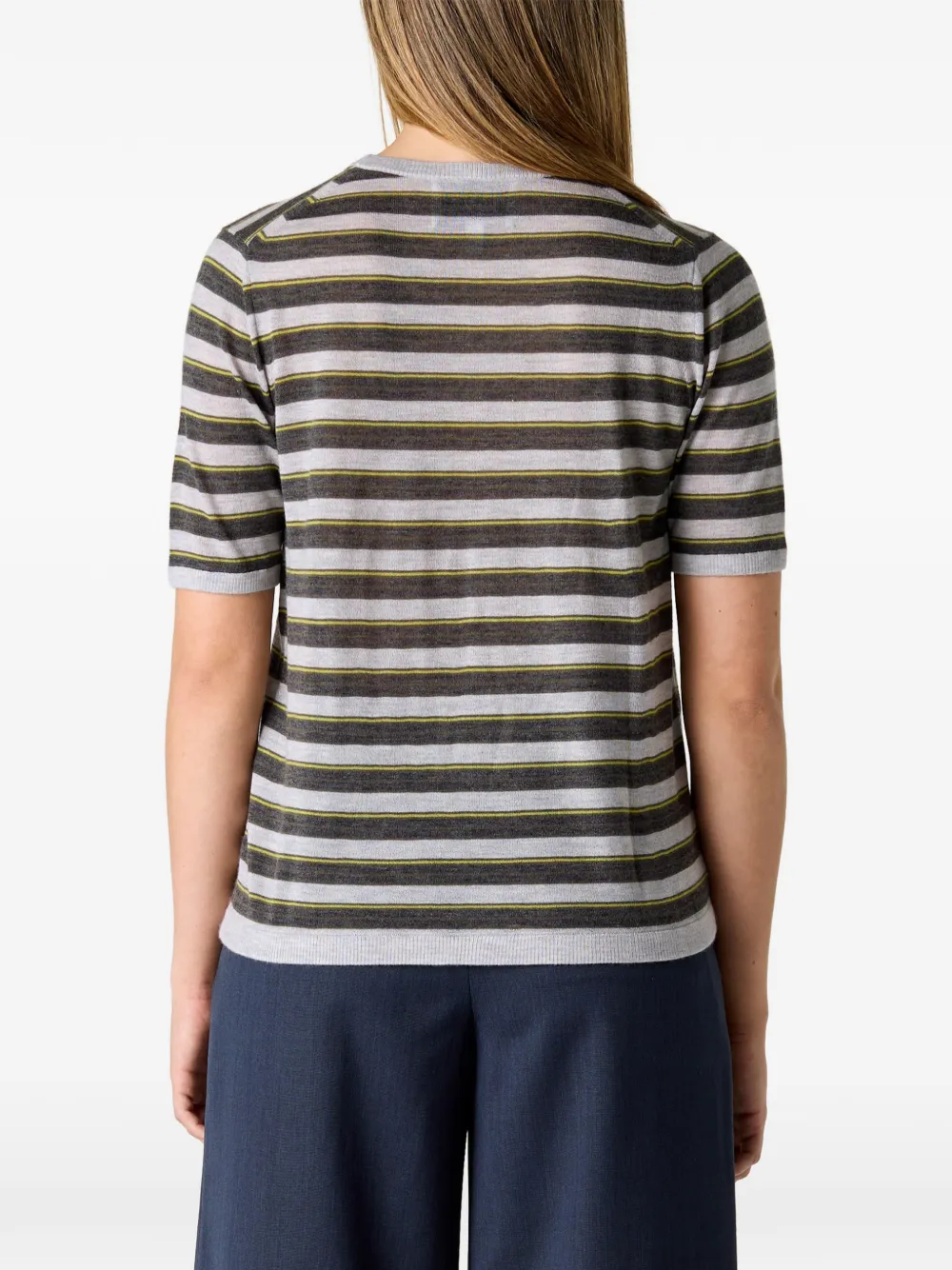  Twp Striped True Crewneck T-shirt - Grey 
