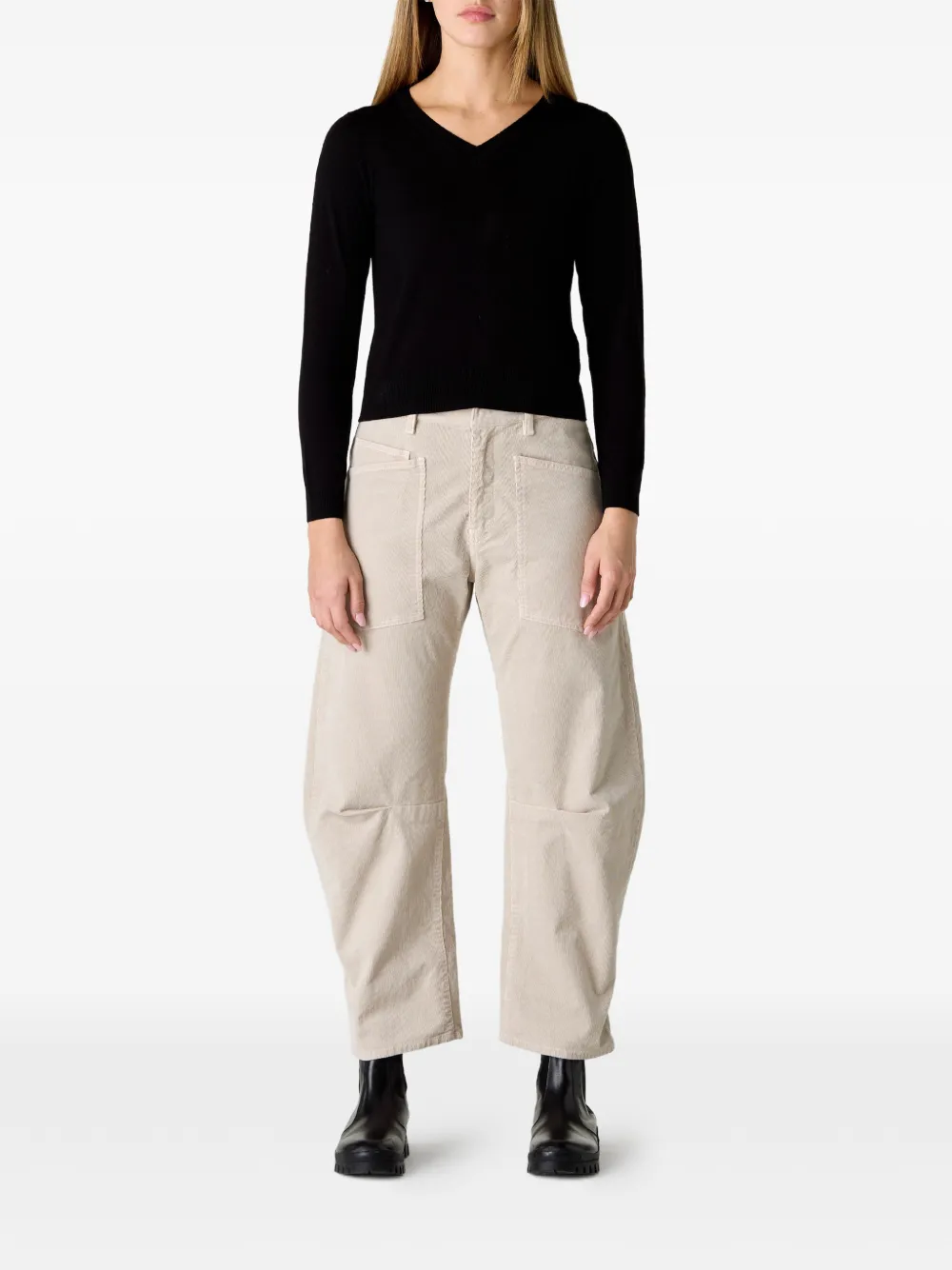  Nili Lotan Shon Patch-pocket Corduroy Trousers - Neutrals 