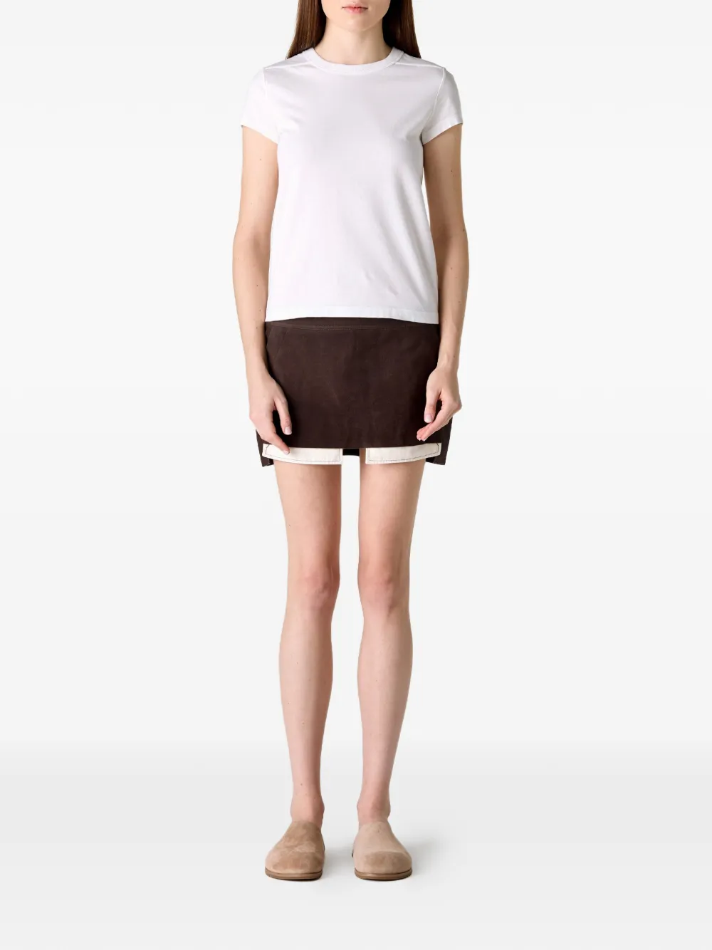 Rick Owens Fog Cutoff mini-rok Bruin