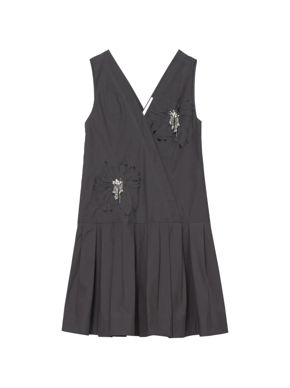 3.1 Phillip Lim robe courte en coton plissé à fleurs - Gris 3.1 Phillip Lim robe courte en coton plissé à fleurs - Gris