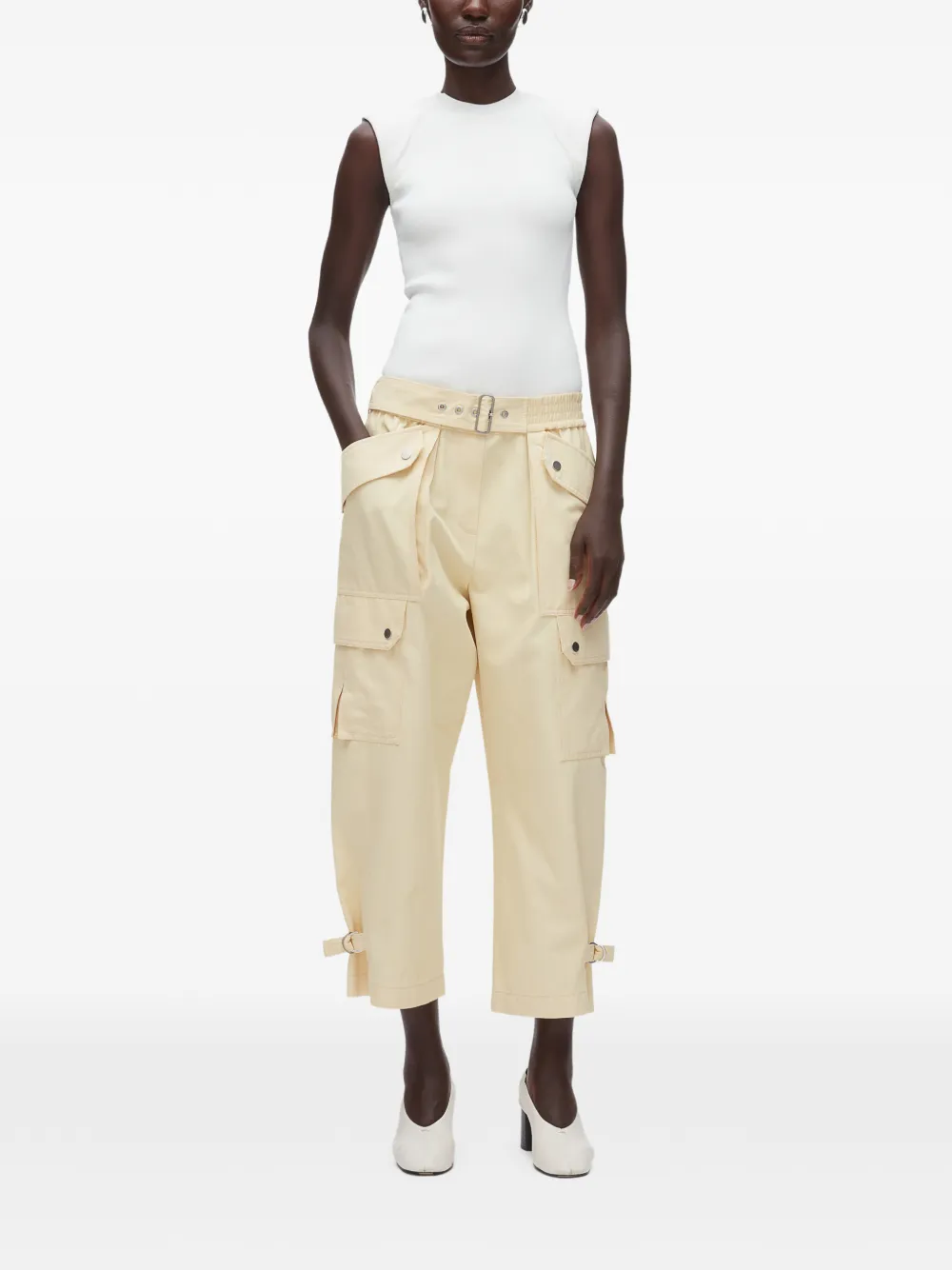 3.1 Phillip Lim Broek met zak met ceintuur Beige