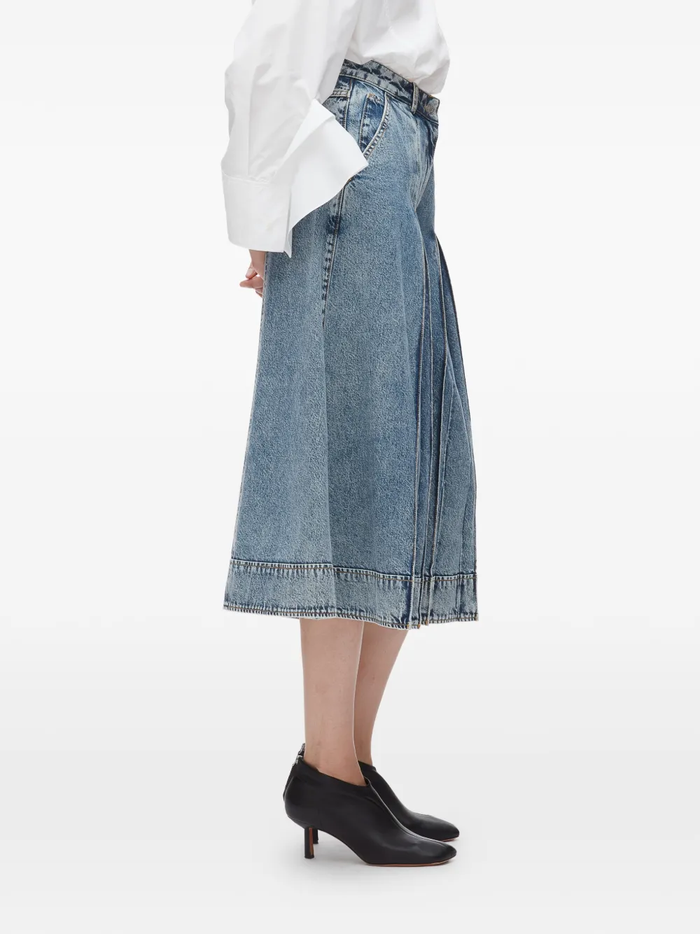 3.1 Phillip Lim Geplooide midi-rok Blauw
