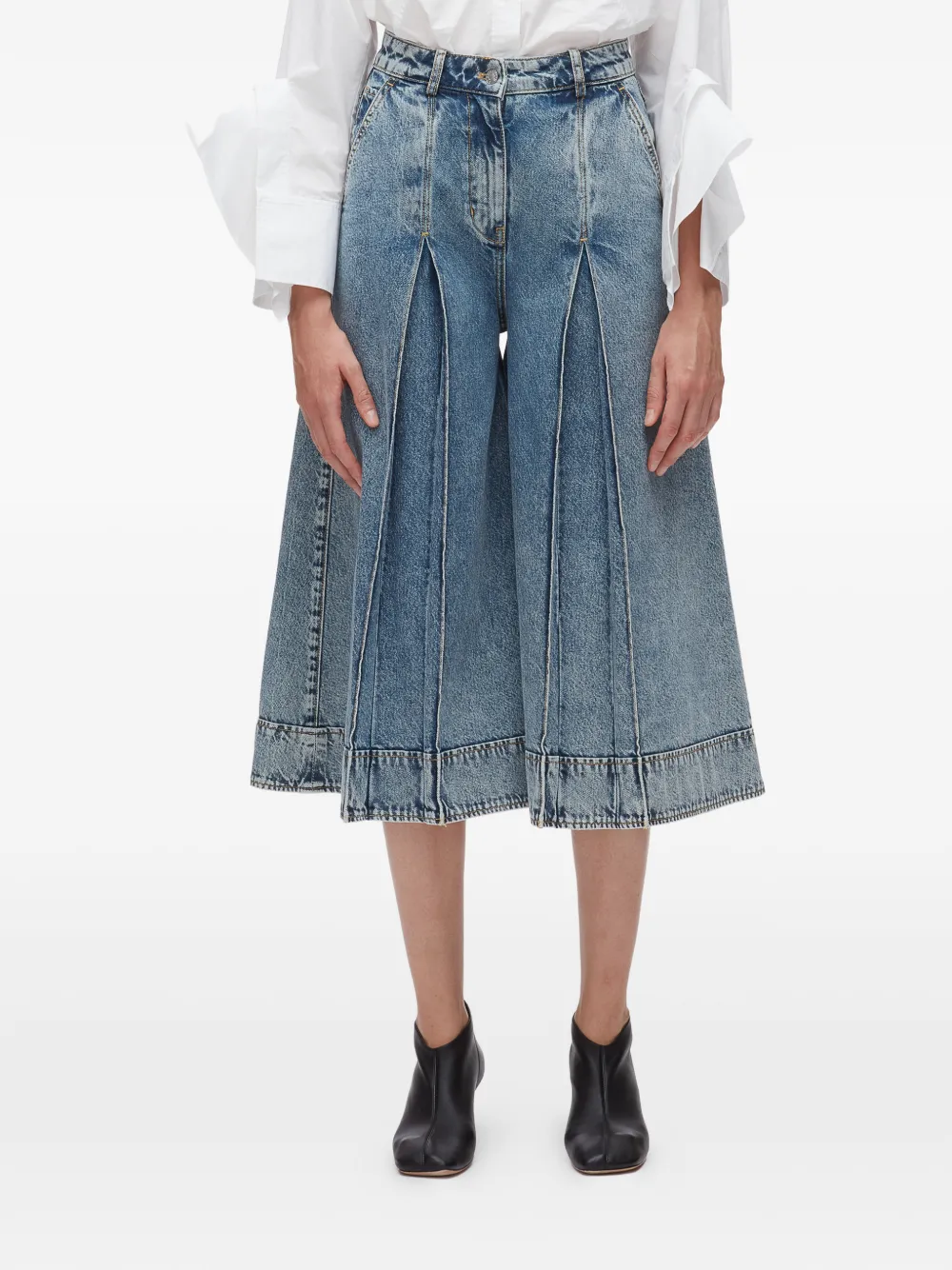 3.1 Phillip Lim Geplooide midi-rok Blauw