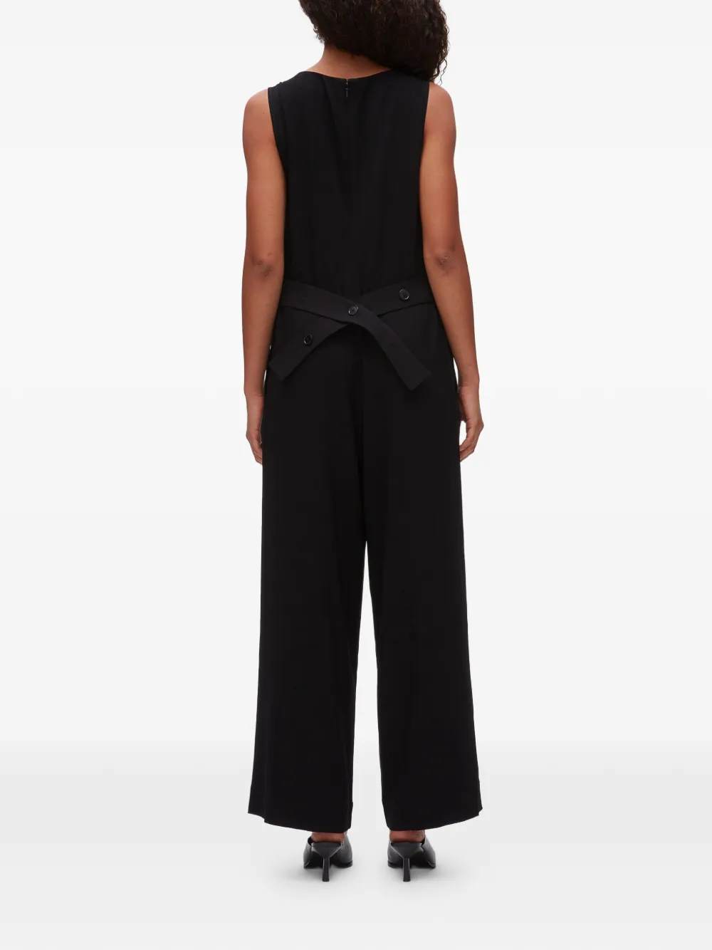 3.1 Phillip Lim Jumpsuit met vlak met knopen Zwart
