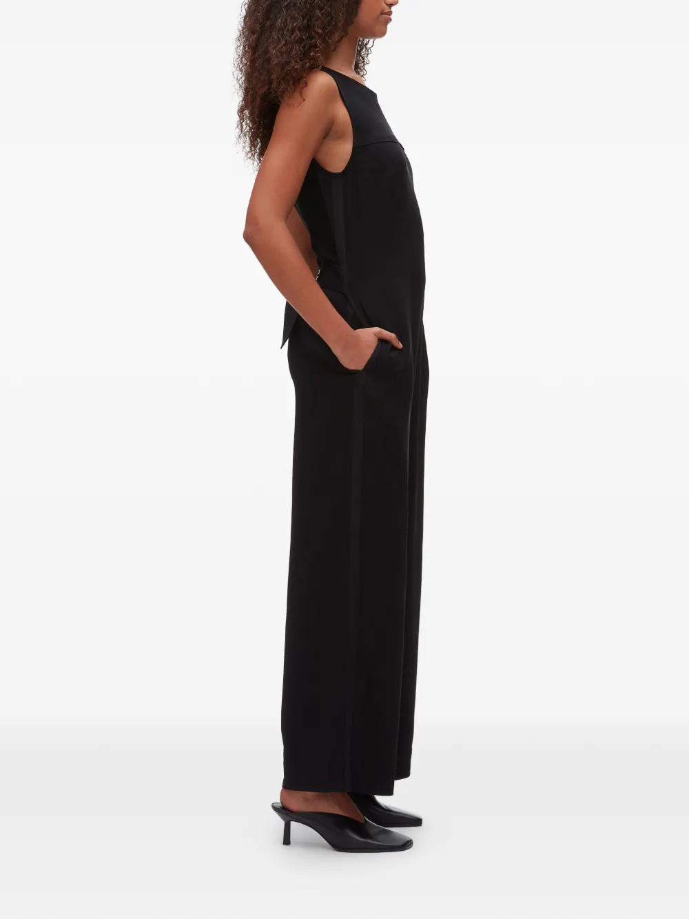 3.1 Phillip Lim Jumpsuit met vlak met knopen Zwart