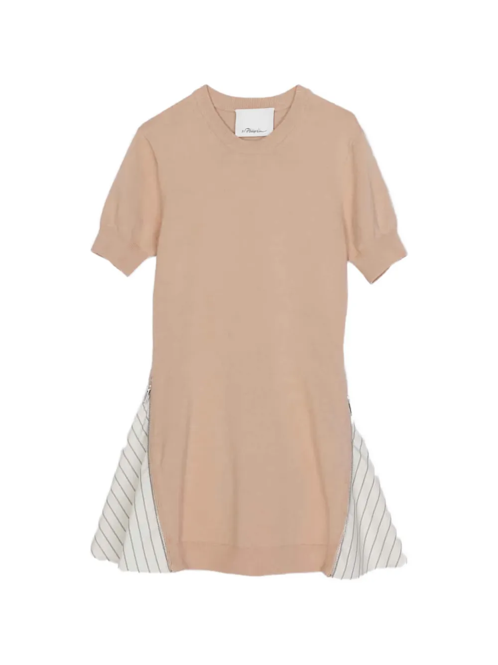 3.1 Phillip Lim zip-detail striped mini dress - Toni neutri