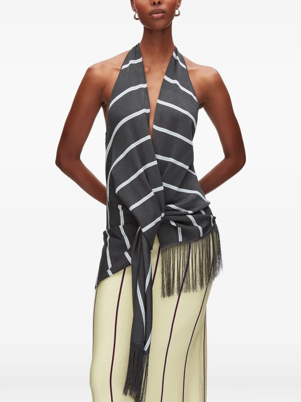 Striped Fringe Top