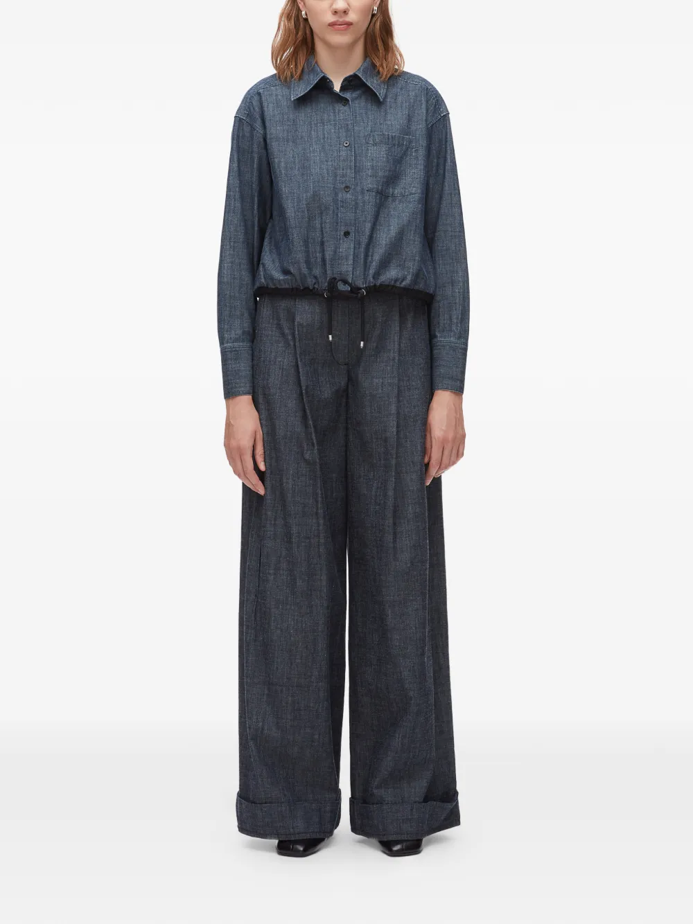  3.1 Phillip Lim Drawstring Long-sleeve Shirt - Blue 