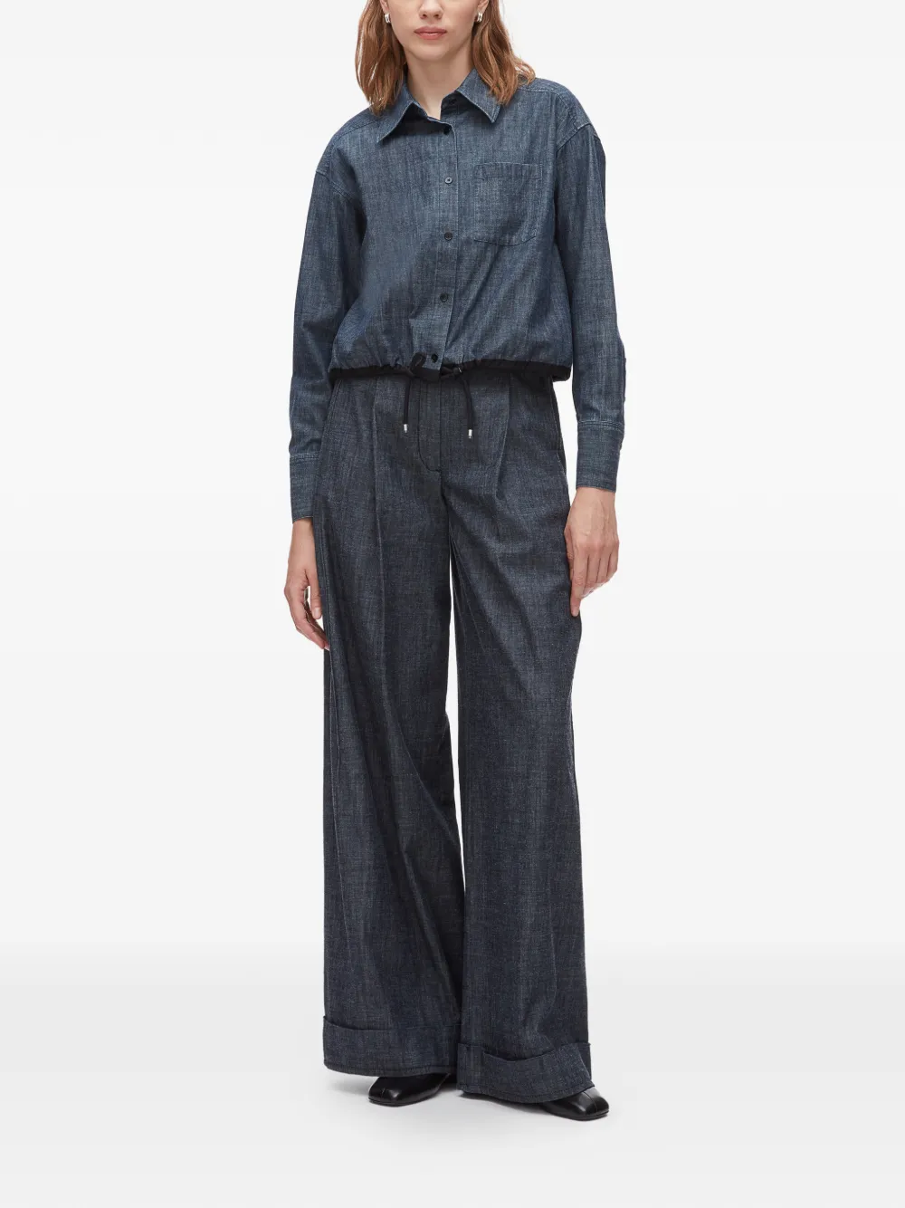  3.1 Phillip Lim Drawstring Long-sleeve Shirt - Blue 