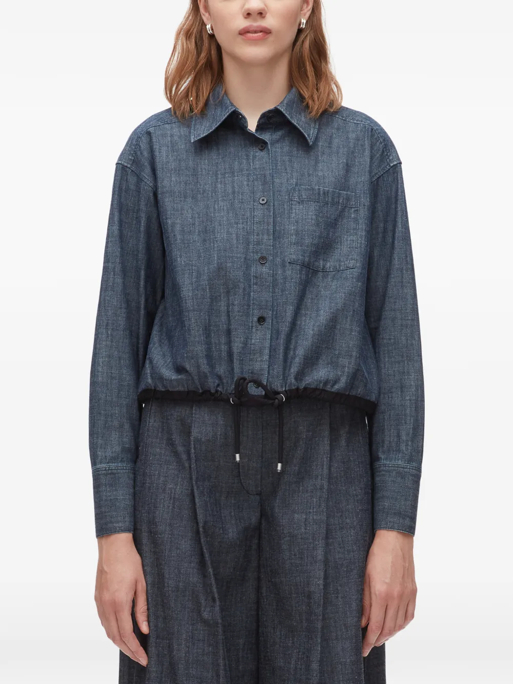 3.1 Phillip Lim drawstring long-sleeve shirt - Blu